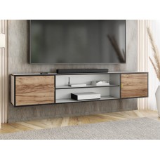 Atvērts TV galdiņš LUNO 4, Balts/Zelts craft/Zelts
